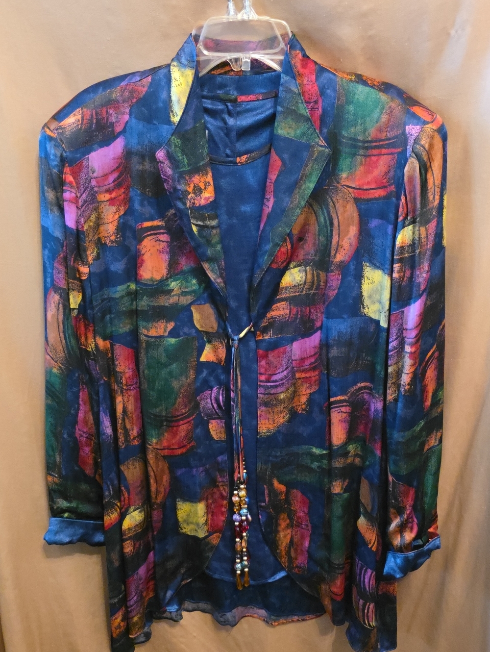 Ladies' 2 Piece Blouse & Jacket L Platinum by Schoelen